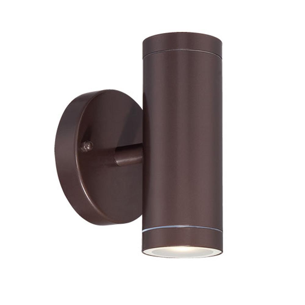 LED Wall Sconces Collection  Wall-Mount 2-Light Outdoor Architectural Bronze Light Fixture