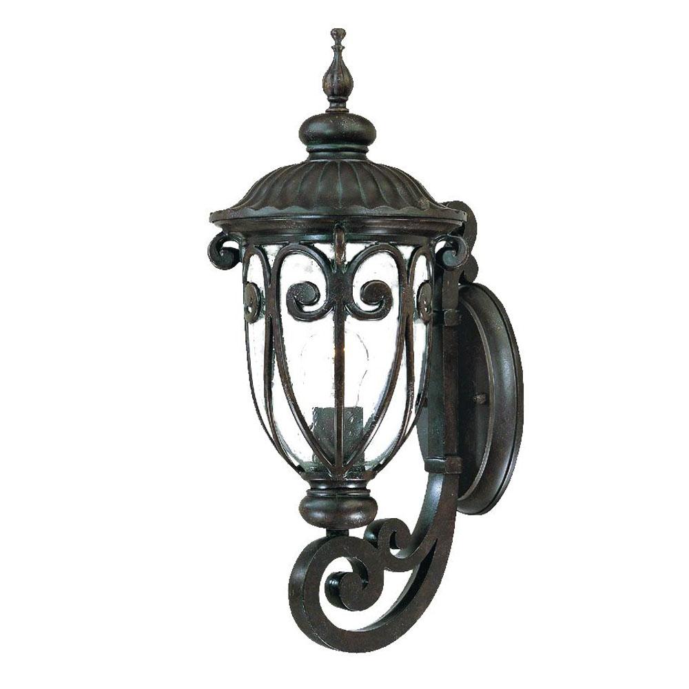 Naples Collection Wall-Mount 1-Light Outdoor Marbleized Mahogany Light Fixture