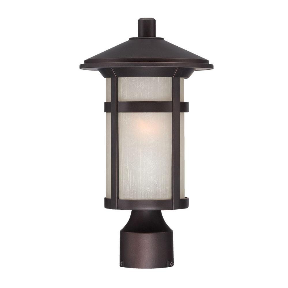 Phoenix Collection Post Lantern 1-Light Outdoor Architectural Bronze Light Fixture