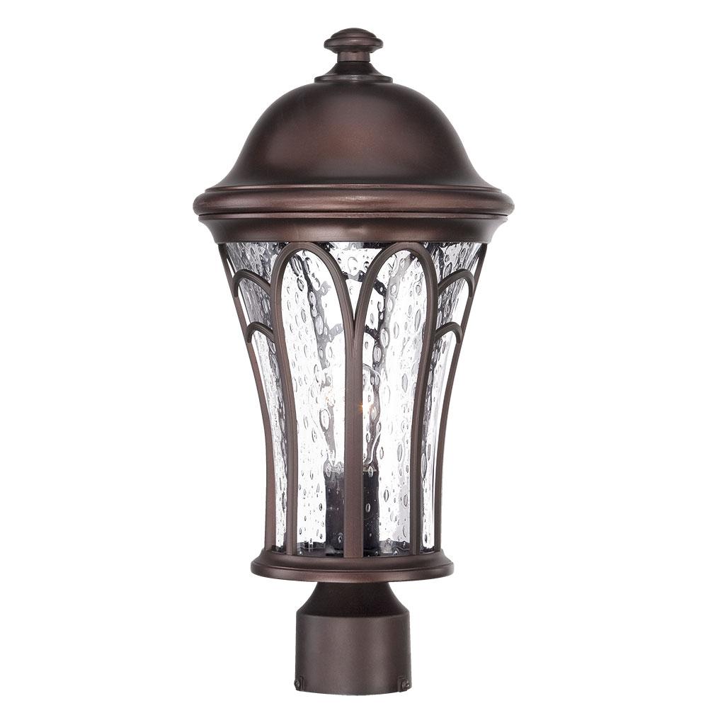 Highgate Collection Post Lantern 1-Light Outdoor Architectural Bronze Light Fixture