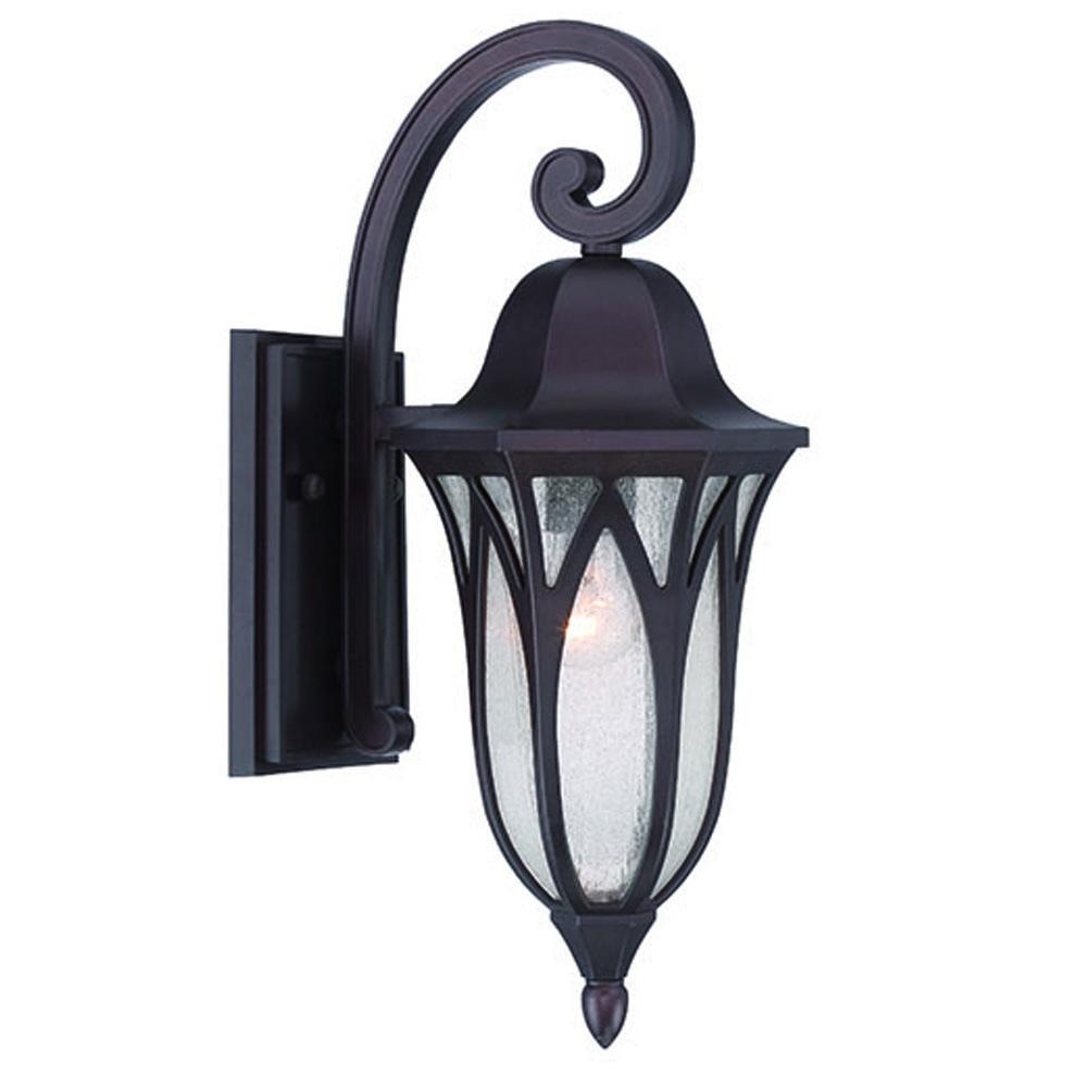 Milano Collection Wall Lantern 1-Light Outdoor Architectural Bronze Light Fixture
