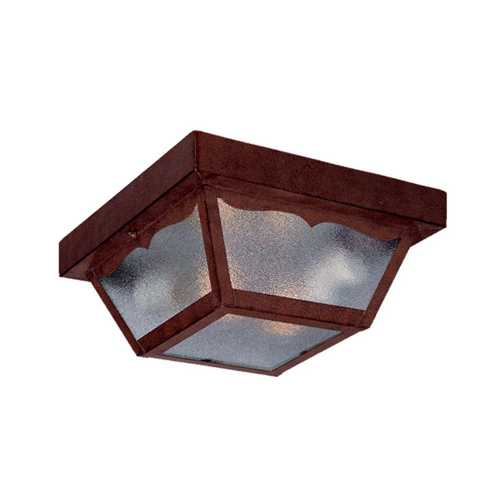 Builder's Choice Collection Ceiling-Mount 2-Light Outdoor Burled Walnut Light Fixture