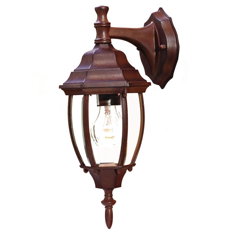 Wexford Collection Wall-Mount 1-Light Outdoor Burled Walnut Light Fixture