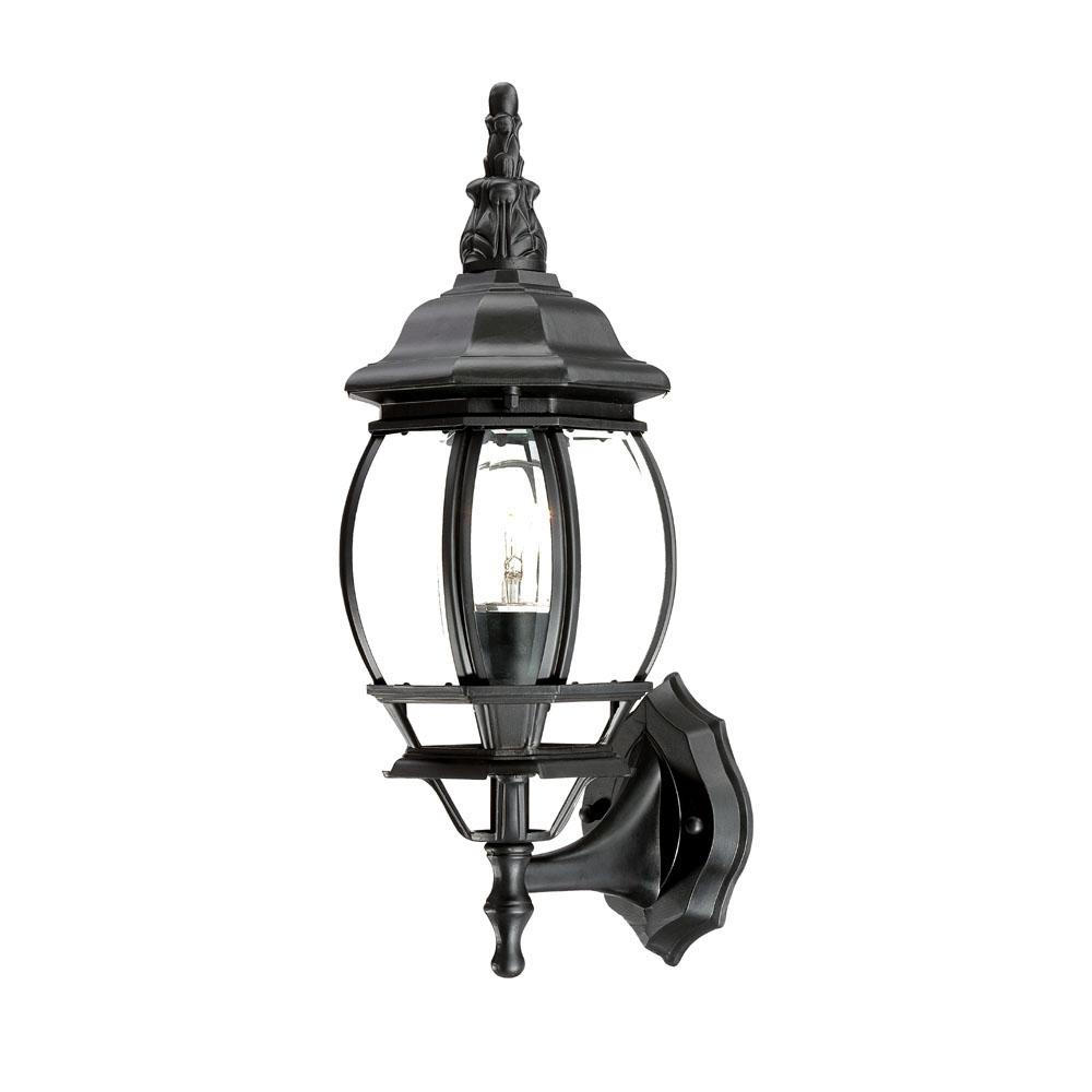 Chateau Collection Wall-Mount 1-Light Outdoor Matte Black Light Fixture