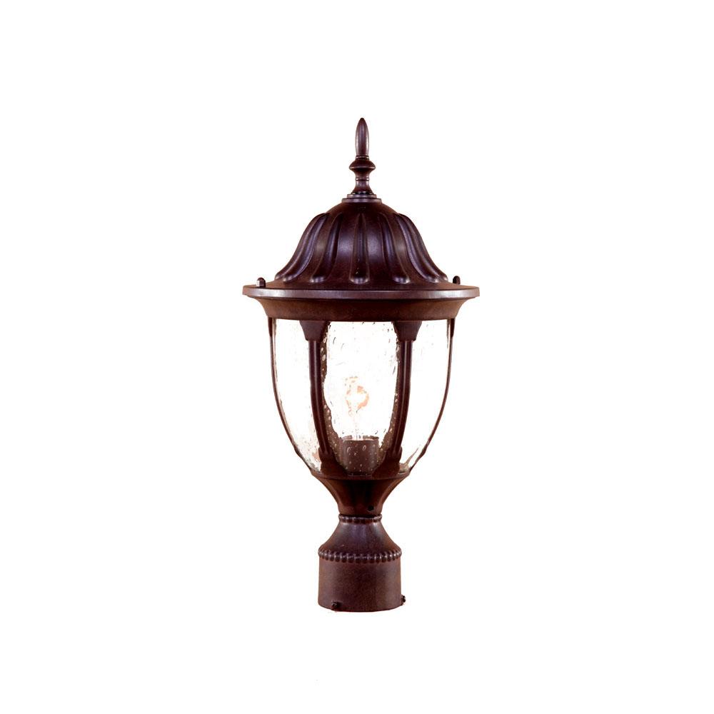 Suffolk Collection Post-Mount 1-Light Outdoor Burled Walnut Light Fixture