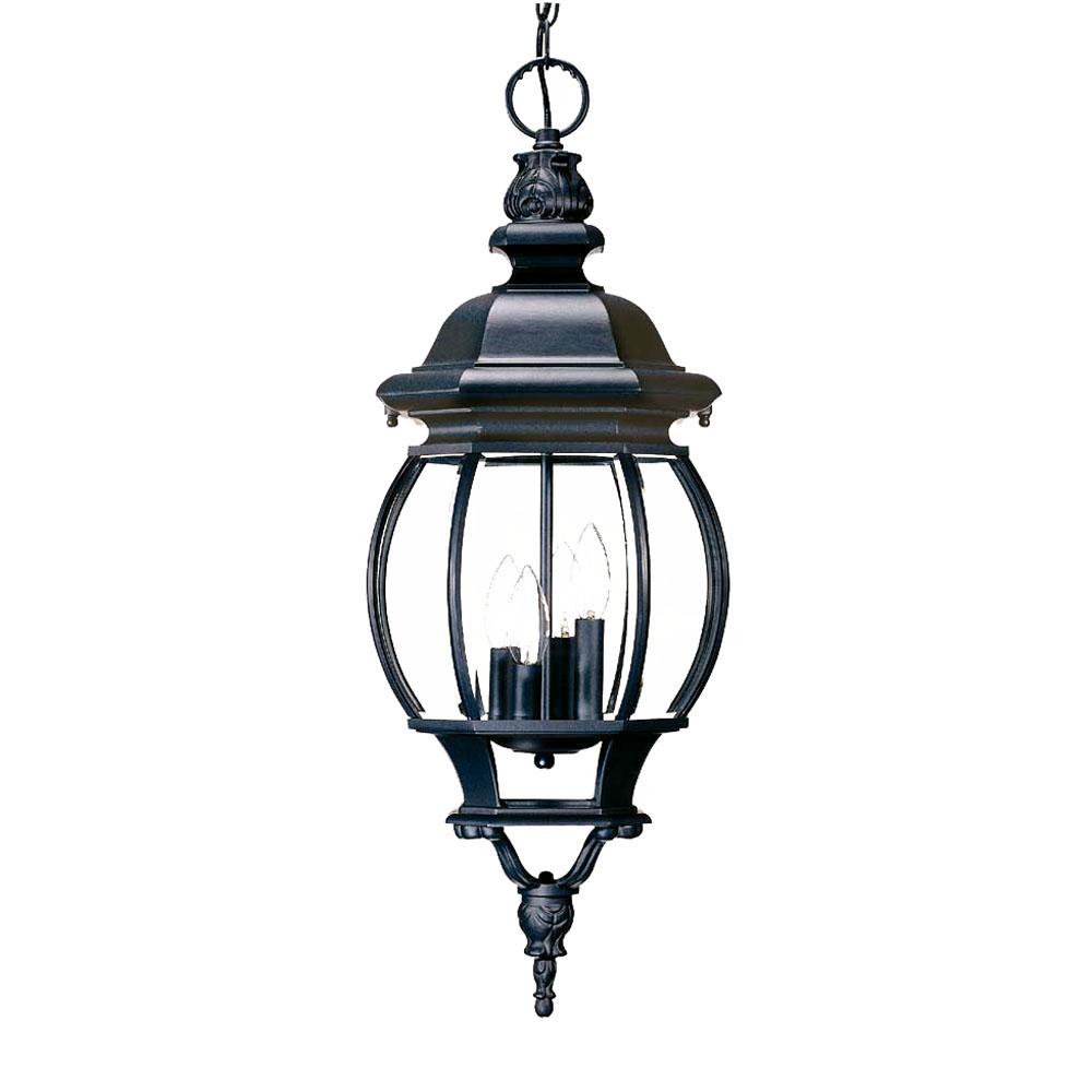 Chateau Collection 4-Light Hanging Outdoor Matte Black Light Fixture