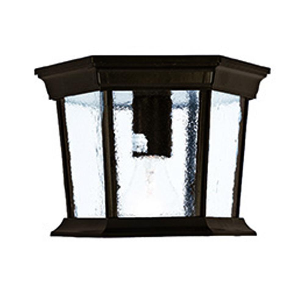 Dover Collection Ceiling-Mount 1-Light Outdoor Burled Walnut Light Fixture