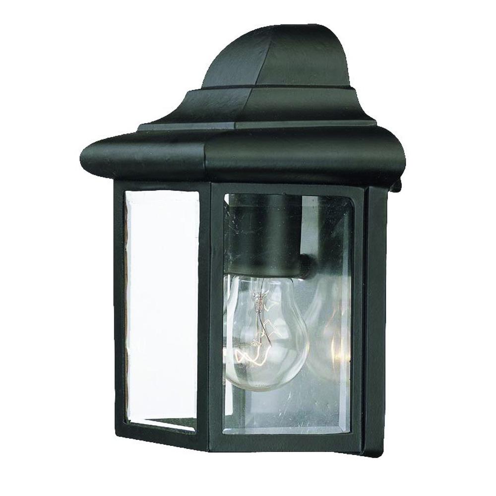 Pocket Lantern Collection Wall-Mount 1-Light Outdoor Matte Black Light Fixture