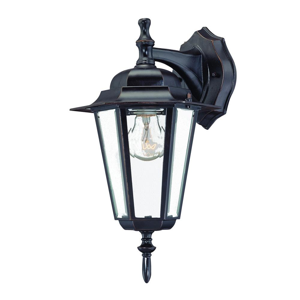 Camelot Collection Wall-Mount 1-Light Outdoor Architectural Bronze Light Fixture