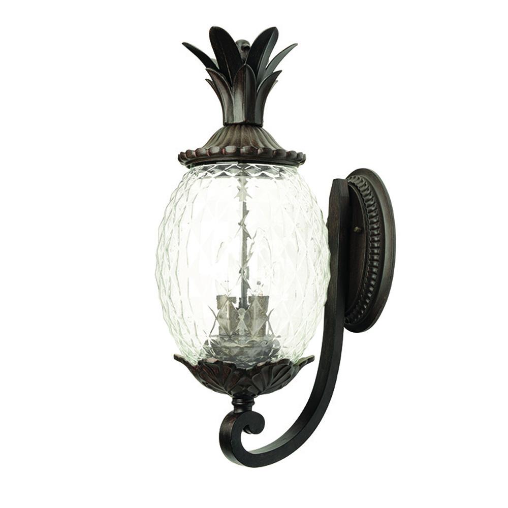 Lanai Collection Wall-Mount 2-Light Outdoor Black Coral Light Fixture
