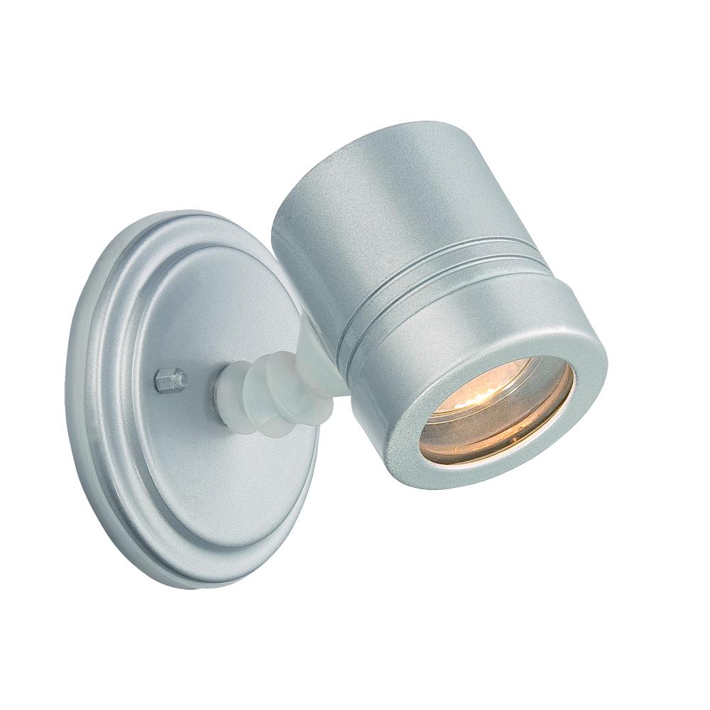 Cylinders Collection Wall-Mount 1-Light Outdoor Brushed Silver Light Fixture