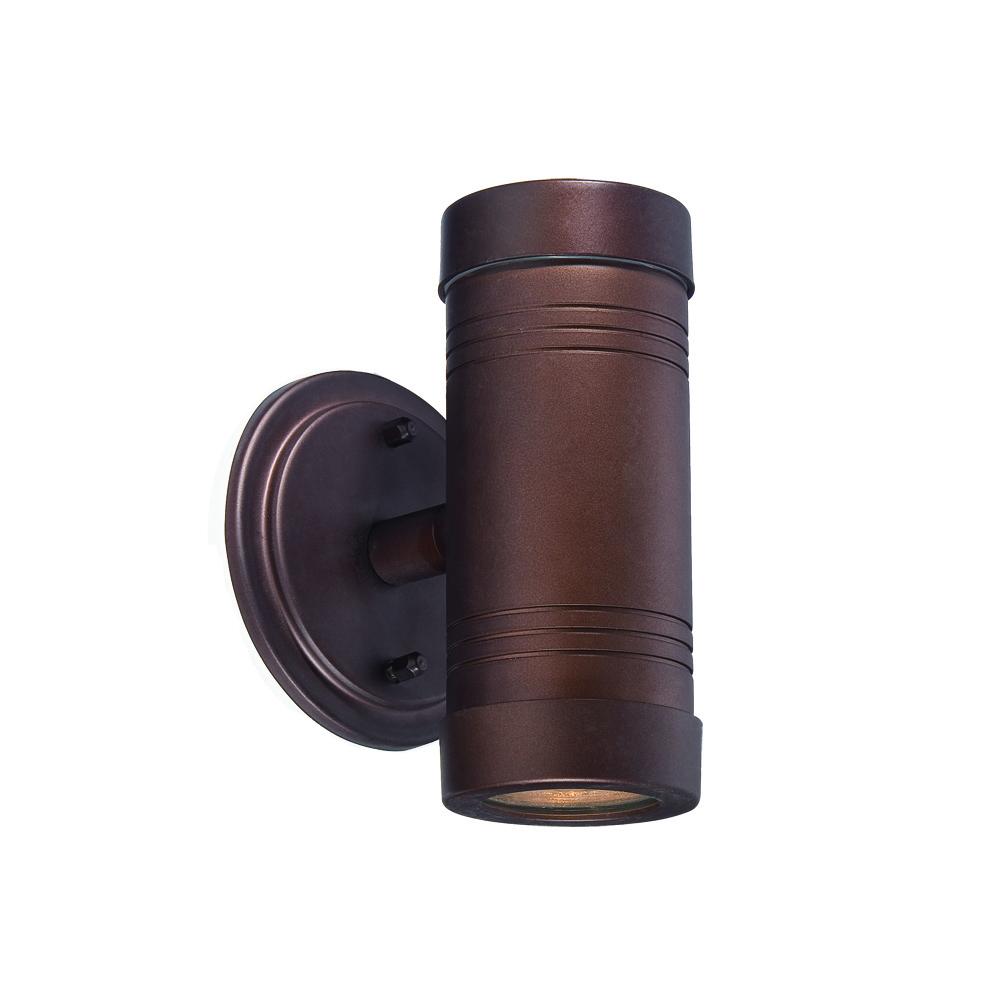 Cylinders Collection Wall-Mount 2-Light Outdoor Architectural Bronze Light Fixture