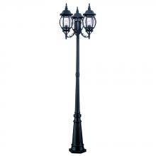  5179BK - Chateau Collection 3-Head Matte Black Surface-Mount Outdoor Post Combination