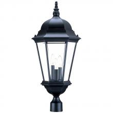  5208BK - Richmond Collection Post-Mount 3-Light Outdoor Matte Black Light Fixture