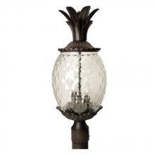  7517BC - Lanai Collection Post-Mount 3-Light Outdoor Black Coral Light Fixture