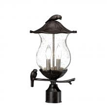  7567BC/SD - Avian Collection Post-Mount 2-Light Outdoor Black Coral Light Fixture