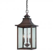  8316CP - St. Charles Collection Hanging Lantern 3-Light Outdoor Copper Patina Light Fixture