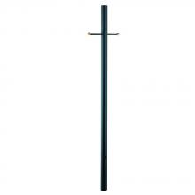  96BK - Direct-Burial Lamp Posts Collection 7 ft. Matte Black Smooth with Crossarm Lamp Post