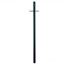  98BK - 7-ft Black Direct Burial Post With Outlet And Cross Arm - Matte Black