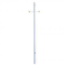  98WH - 7-ft White Direct Burial Post With Outlet And Cross Arm