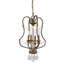  IN11036R - Gianna 4-Light Russet Chandelier With Crystals Accents