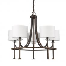 IN11040ORB - Kara Indoor 5-Light Chandelier W/Shades & Crystal Bobeches In Oil Rubbed Bronze