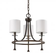  IN11041ORB - Kara Indoor 3-Light Chandelier W/Shades & Crystal Bobeches In Oil Rubbed Bronze