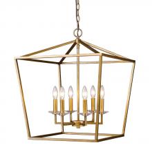  IN11130AG - Kennedy Indoor 6-Light Pendant W/Crystal Bobeches In Antique Gold