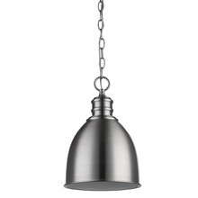  IN11171SN - Colby 1-Light Satin Nickel Pendant With Gloss White Interior Shade