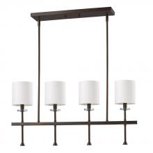  IN21042ORB - Kara Indoor 4-Light Pendant W/Shades & Crystal Bobeches In Oil Rubbed Bronze