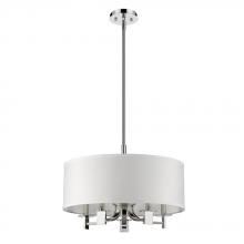  IN21141PN - Andrea Indoor 5-Light Pendant W/Fabric Shade In Polished Nickel