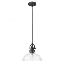  IN21147BK - Virginia 1-Light Matte Black Pendant With Clear Glass Shade