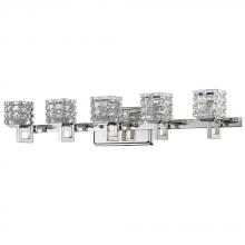  IN41317PN - Coralie Indoor 5-Light Bath W/Crystal Glass Shades In Polished Nickel