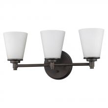  IN41342ORB - Conti Indoor 3-Light Bath W/Glass Shades In Oil Rubbed Bronze