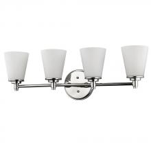  IN41343PN - Conti Indoor 4-Light Bath W/Glass Shades In Polished Nickel