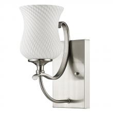 IN41350SN - Evelyn 1-Light Satin Nickel Sconce With Optic-Art Glass Shade