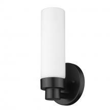  IN41385BK - Valmont 1-Light Matte Black Sconce With Etched Glass