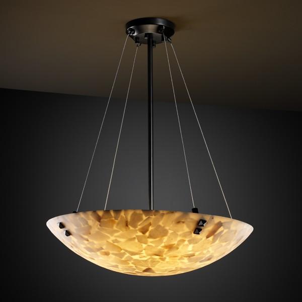 48&#34; Pendant Bowl w/ LARGE SQUARE W/ POINT FINIALS