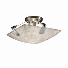 Justice Design Group CLD-9630-25-NCKL - 14" Semi-Flush Bowl w/ Tapered Clips