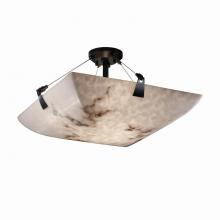 Justice Design Group FAL-9632-25-MBLK - 24" Semi-Flush Bowl w/ Tapered Clips