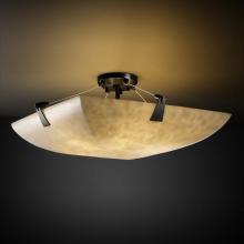 Justice Design Group CLD-9632-35-MBLK - 24" Semi-Flush Bowl w/ Tapered Clips