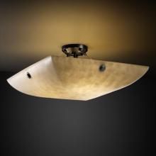 Justice Design Group CLD-9654-25-DBRZ-F5 - 36" Semi-Flush Bowl w/ Concentric Squares Finials