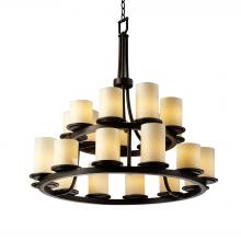  CNDL-8767-10-CREM-DBRZ-LED21-14700 - Dakota 21-Light 2-Tier Ring LED Chandelier