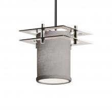  FAB-8165-10-GRAY-CROM-BKCD-LED1-700 - Metropolis 1-Light Small LED Pendant (2 Flat Bars)