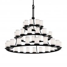  FAB-8714-10-WHTE-MBLK - Dakota 45-Light 3-Tier Ring Chandelier