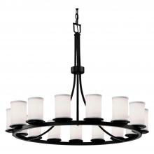  FAB-8715-10-WHTE-MBLK-LED15-10500 - Dakota 15-Light 1-Tier Ring LED Chandelier