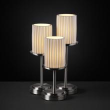 Justice Design Group POR-8797-10-PLET-NCKL - Dakota 3-Light Table Lamp