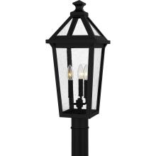  BLV9009MBK - Boulevard 3-Light Matte Black Outdoor Post Lantern