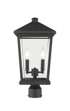  568PHBR-BK - 2 Light Outdoor Post Mount Fixture