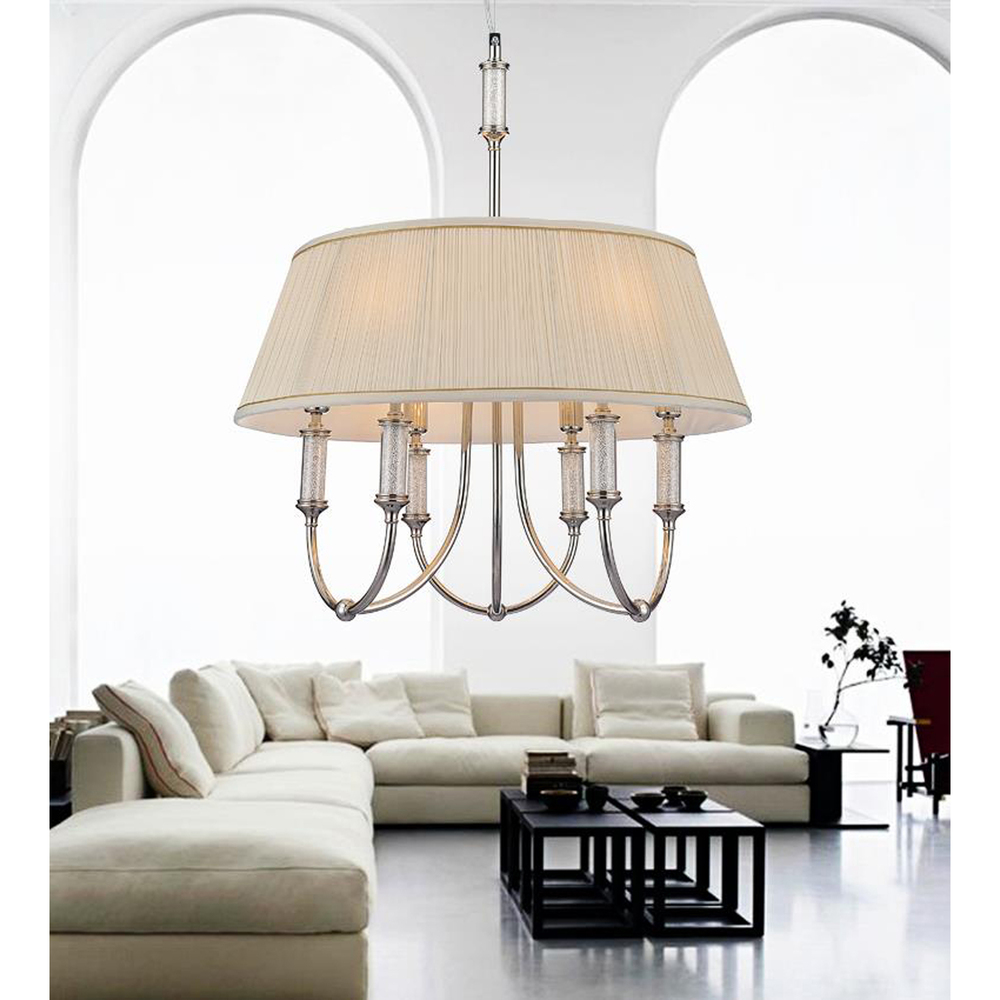 Adore 6 Light Drum Shade Chandelier With Chrome Finish